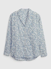 Gap Blue Ditsy Floral Poplin Pyjama Shirt - Image 4 of 4