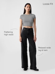 Gap Black High Waisted Stride Wide-Leg Jeans - Image 2 of 11
