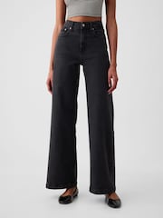 Gap Black High Waisted Stride Wide-Leg Jeans - Image 3 of 11