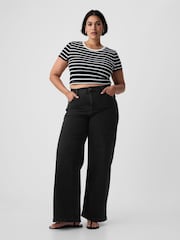 Gap Black High Waisted Stride Wide-Leg Jeans - Image 7 of 11