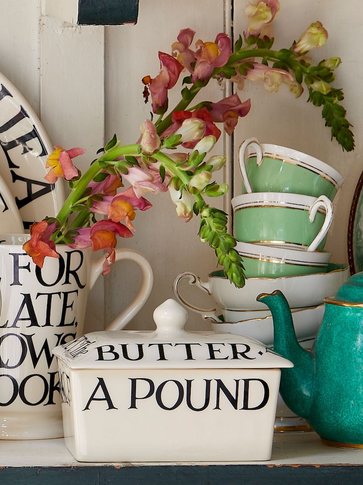Emma Bridgewater Cream Black Toast Small Butter Dish - Image 1 of 6