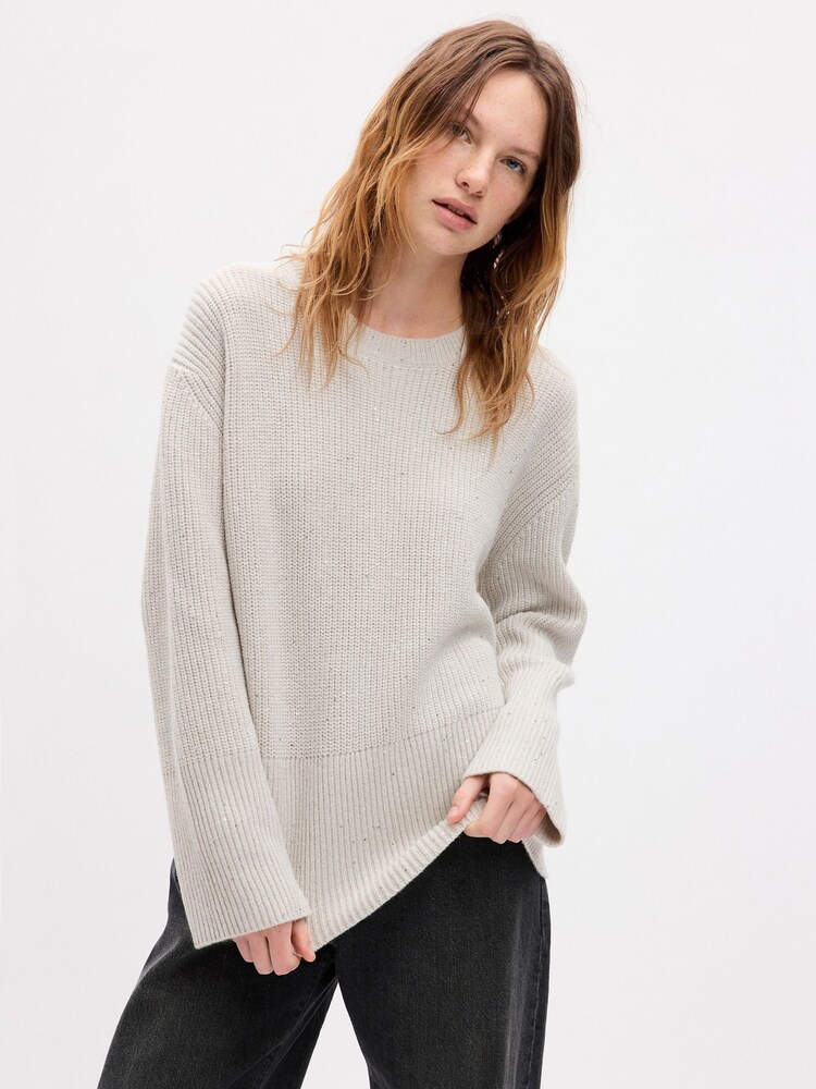 Gap 24/7 Split-hem Pailletten​​​​​​​Rundhalsausschnitt Pullover - Bild 1 von 1
