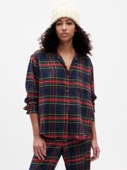 Gap Red and Blue Relaxed Flannel Long Sleeve Pyjama Shirt - Image 1 of 1