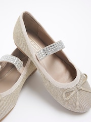 River Island Gold Diamonte Strap Girls Pumps - Image 4 of 5