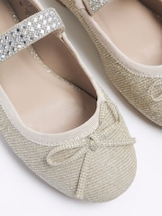 River Island Gold Diamonte Strap Girls Pumps - Image 5 of 5