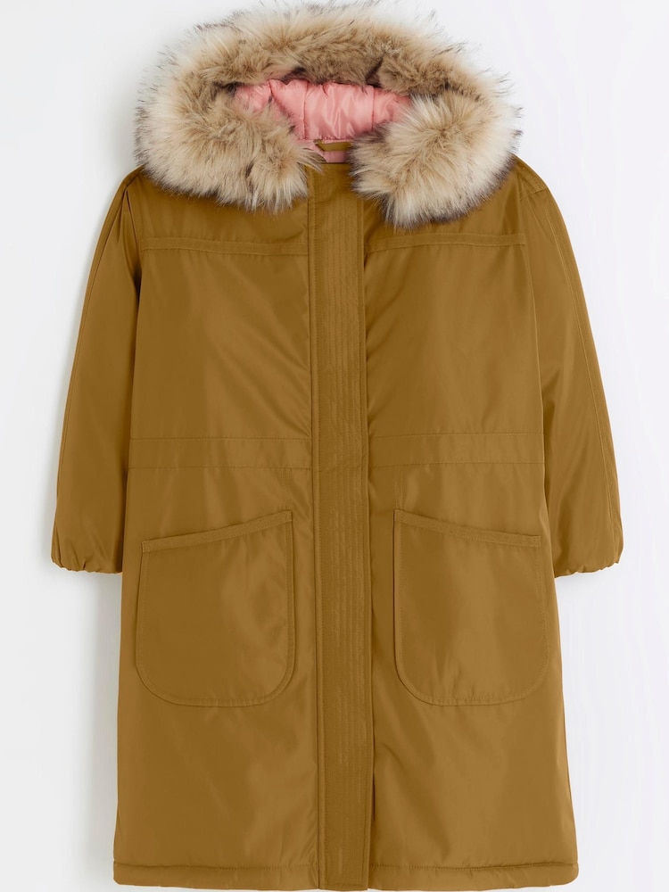 River Island Green Girls Parka Jacket - Image 2 of 4