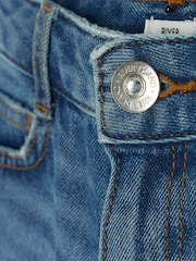 River Island Blue Mom Girls Diamante Fishnet Knee Jeans - Image 4 of 4