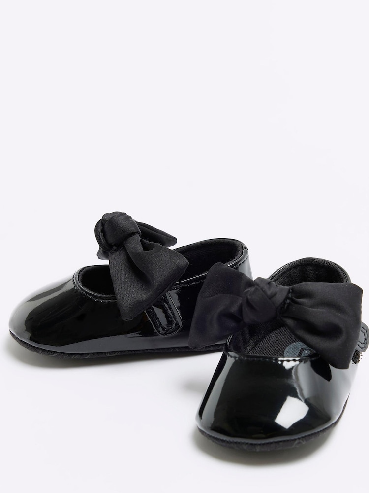 River Island Black Baby Girls Bow Shoes - Image 2 of 4