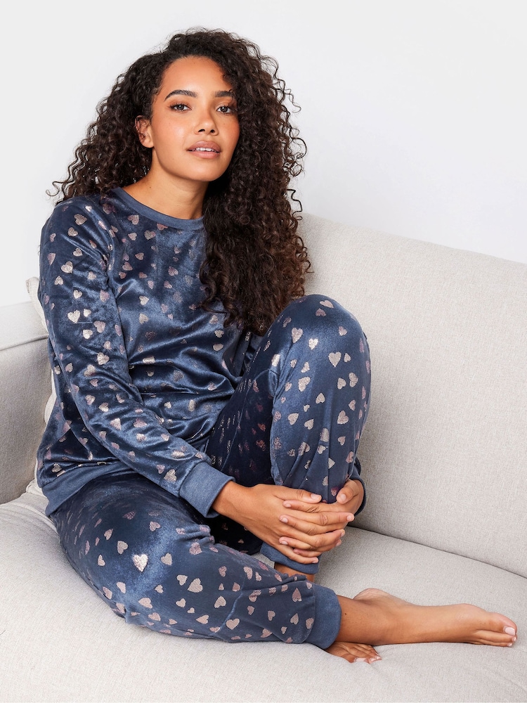 Blau - M&Co Foil Minky Fleece Pyjamas Set - Bild 1 von 4