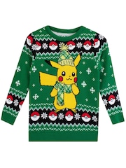 Character Green Mens Pokemon Christmas Jumper - Image 3 of 4