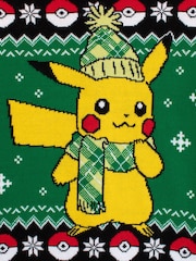 Character Green Mens Pokemon Christmas Jumper - Image 4 of 4