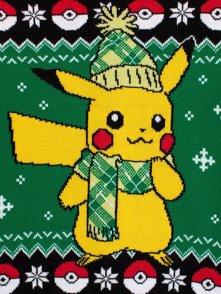 Character Green Mens Pokemon Christmas Jumper - Image 4 of 4