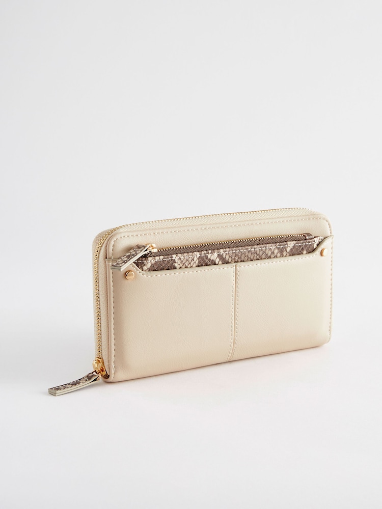 Neutral Large Purse With Pull-Out Zip Coin Purse - Image 1 of 5