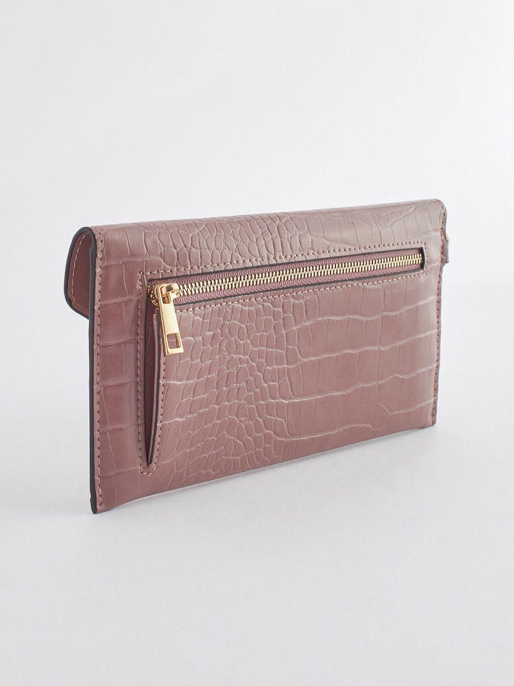 Mink Pink Croc Effect Large Purse - Image 2 of 5