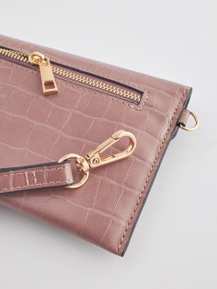 Mink Pink Croc Effect Large Purse - Image 5 of 5