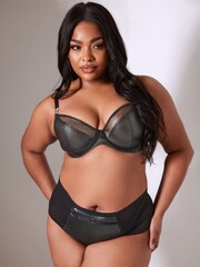 Yours Curve Silver Sheer Shimmer UnderWired Non Padded Bra - Image 1 of 6
