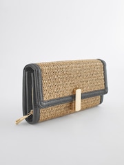 Tan Brown Raffia Large Purse - Image 1 of 5