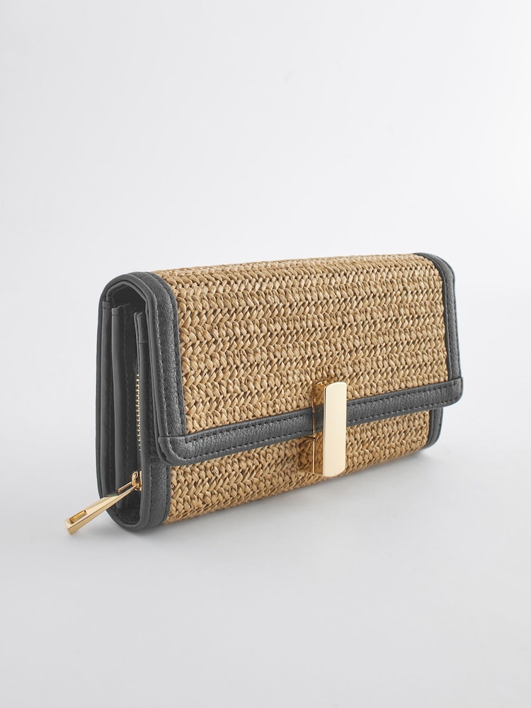 Tan Brown Raffia Large Purse - Image 1 of 5