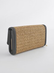 Tan Brown Raffia Large Purse - Image 2 of 5