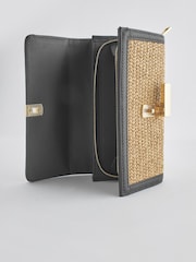 Tan Brown Raffia Large Purse - Image 3 of 5