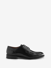 Black Standard Fit Signature Leather Sole Derby Shoes - Image 2 of 7