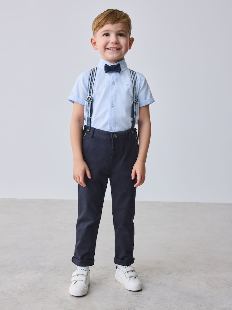 Baker by Ted Baker Navy Shirt Trousers and Braces Set - Image 1 of 6