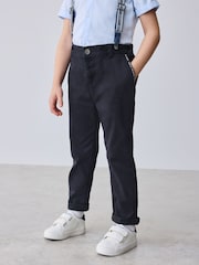 Baker by Ted Baker Navy Shirt Trousers and Braces Set - Image 2 of 6