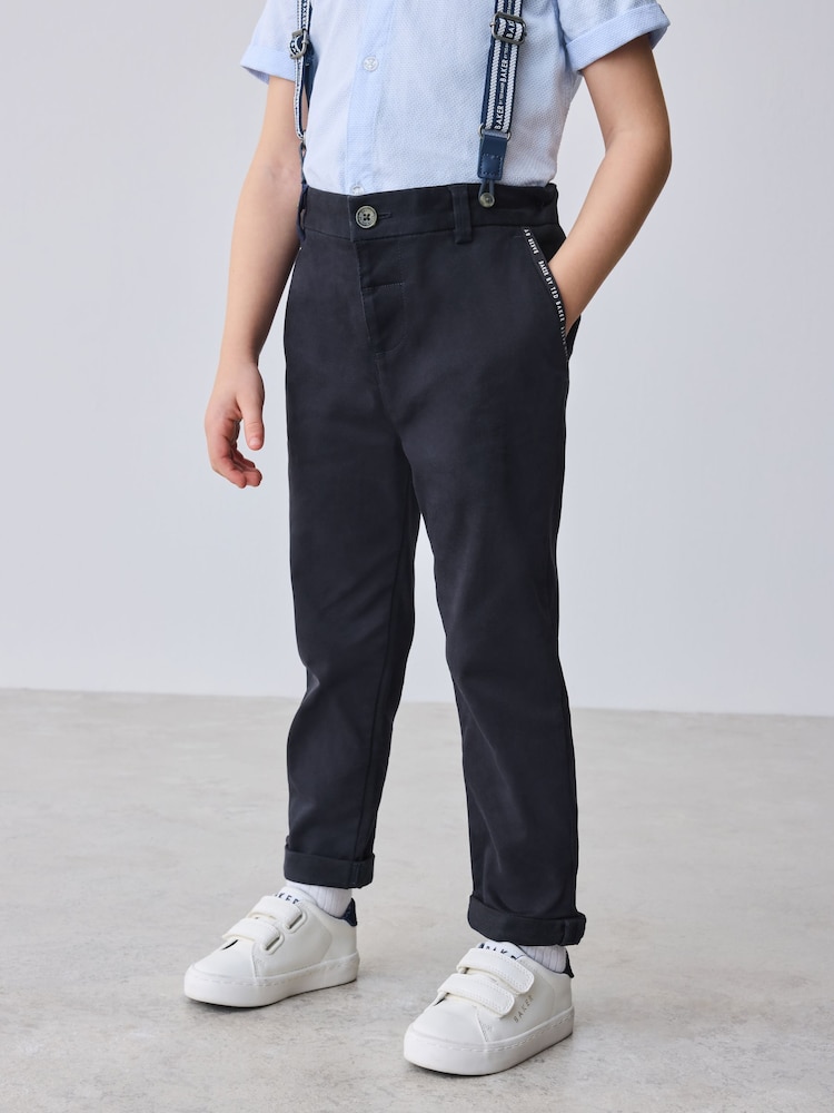 Baker by Ted Baker Navy Shirt Trousers and Braces Set - Image 2 of 6