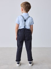 Baker by Ted Baker Navy Shirt Trousers and Braces Set - Image 3 of 6