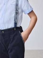 Baker by Ted Baker Navy Shirt Trousers and Braces Set - Image 4 of 6
