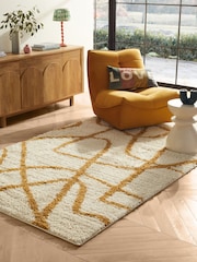 Cream/Ochre Yellow Premium Cosy Shaggy Rug - Image 1 of 5