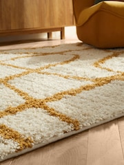 Cream/Ochre Yellow Premium Cosy Shaggy Rug - Image 2 of 5