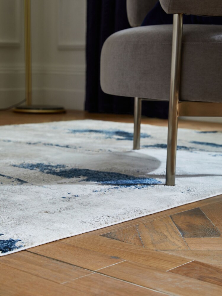Silver/Blue Clara Chic Abstract Rug - Image 2 of 5