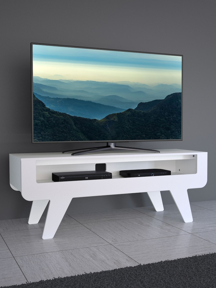 AVF White Horton 1.2m Tapered Leg TV Stand - Image 2 of 5
