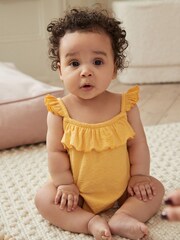Yellow Textured Strappy Baby Romper - Image 1 of 11