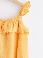 Yellow Textured Strappy Baby Romper - Image 7 of 11