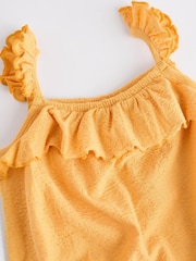 Yellow Textured Strappy Baby Romper - Image 8 of 11
