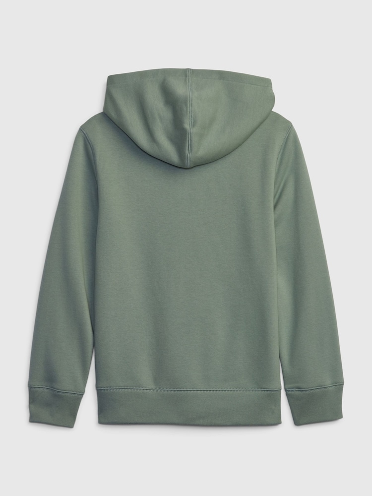 Gap Green Logo Fleece Lined Zip Through Hoodie (4-13yrs) - Image 2 of 2 Gap Green Logo Fleece Lined Zip Through Hoodie (4-13yrs) - Image 2 of 2