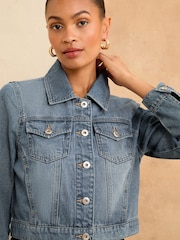Love & Roses Crop Jachetă din denim - Image 2 of 4