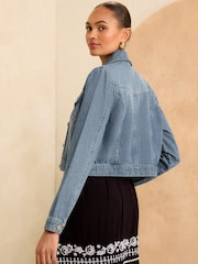 Love & Roses Crop Jachetă din denim - Image 3 of 4