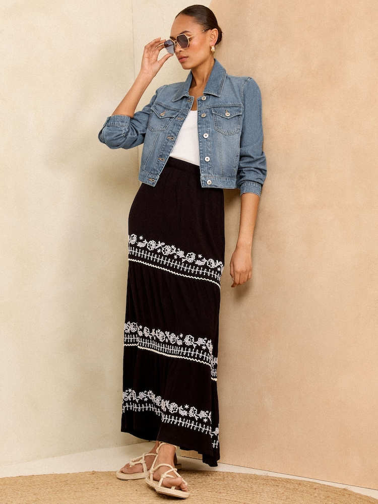 Love & Roses Crop Jachetă din denim - Image 4 of 4