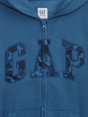 Gap Blue Logo Fleece Lined Zip Through Hoodie (4-13yrs) - Image 2 of 2