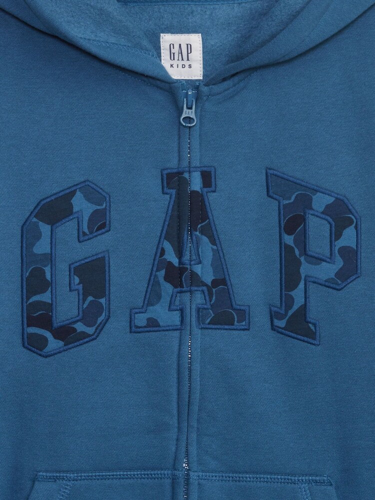 Gap Blue Logo Fleece Lined Zip Through Hoodie (4-13yrs) - Image 2 of 2