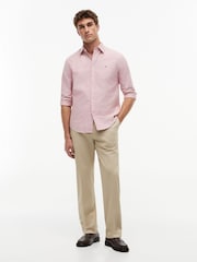Tommy Hilfiger Red Regular Fit Flag Embroidery Oxford Shirt - Image 3 of 5