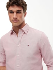 Tommy Hilfiger Red Regular Fit Flag Embroidery Oxford Shirt - Image 4 of 5