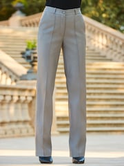 Sosandar Grey Faux Leather Wide Leg Trousers - Image 2 of 5