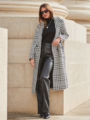 Sosandar Black Slim Wide Leg Faux Leather Trousers - Image 5 of 5