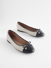 Monochrome Forever Comfort® Round Toe Leather Ballerina Shoes - Image 1 of 5