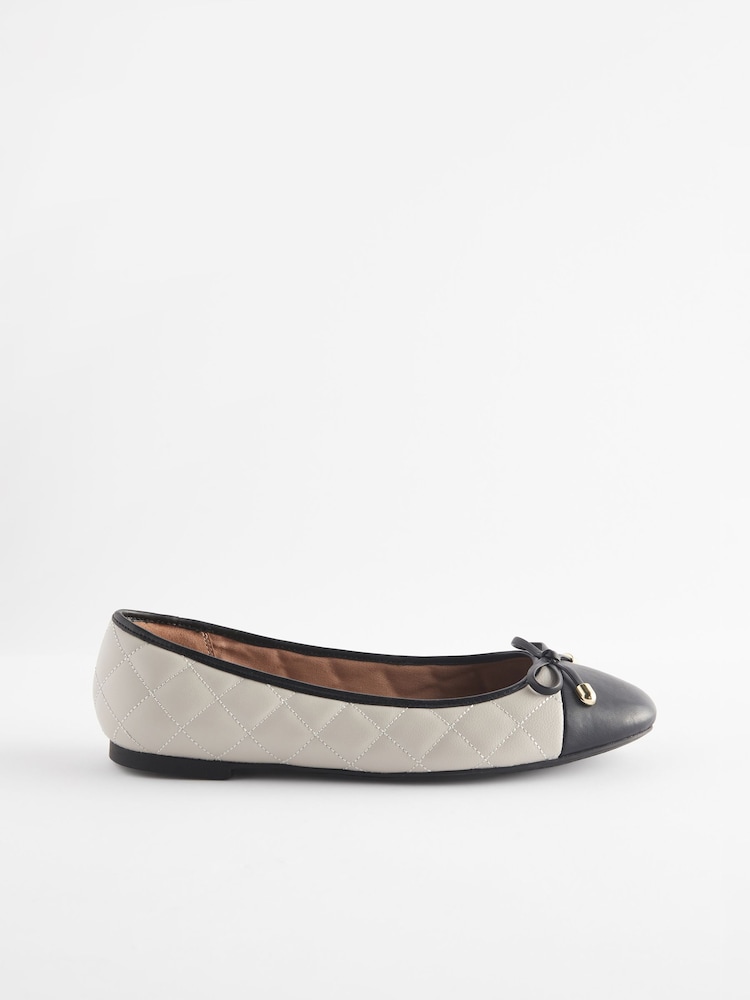 Monochrome Forever Comfort® Round Toe Leather Ballerina Shoes - Image 2 of 5