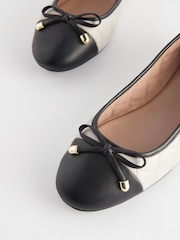 Monochrome Forever Comfort® Round Toe Leather Ballerina Shoes - Image 3 of 5